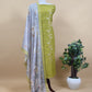 Apple Green Pure Mul Chanderi Suit And Floral Dupatta With Resham Embroidery