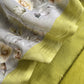 Apple Green Pure Mul Chanderi Suit And Floral Dupatta With Resham Embroidery