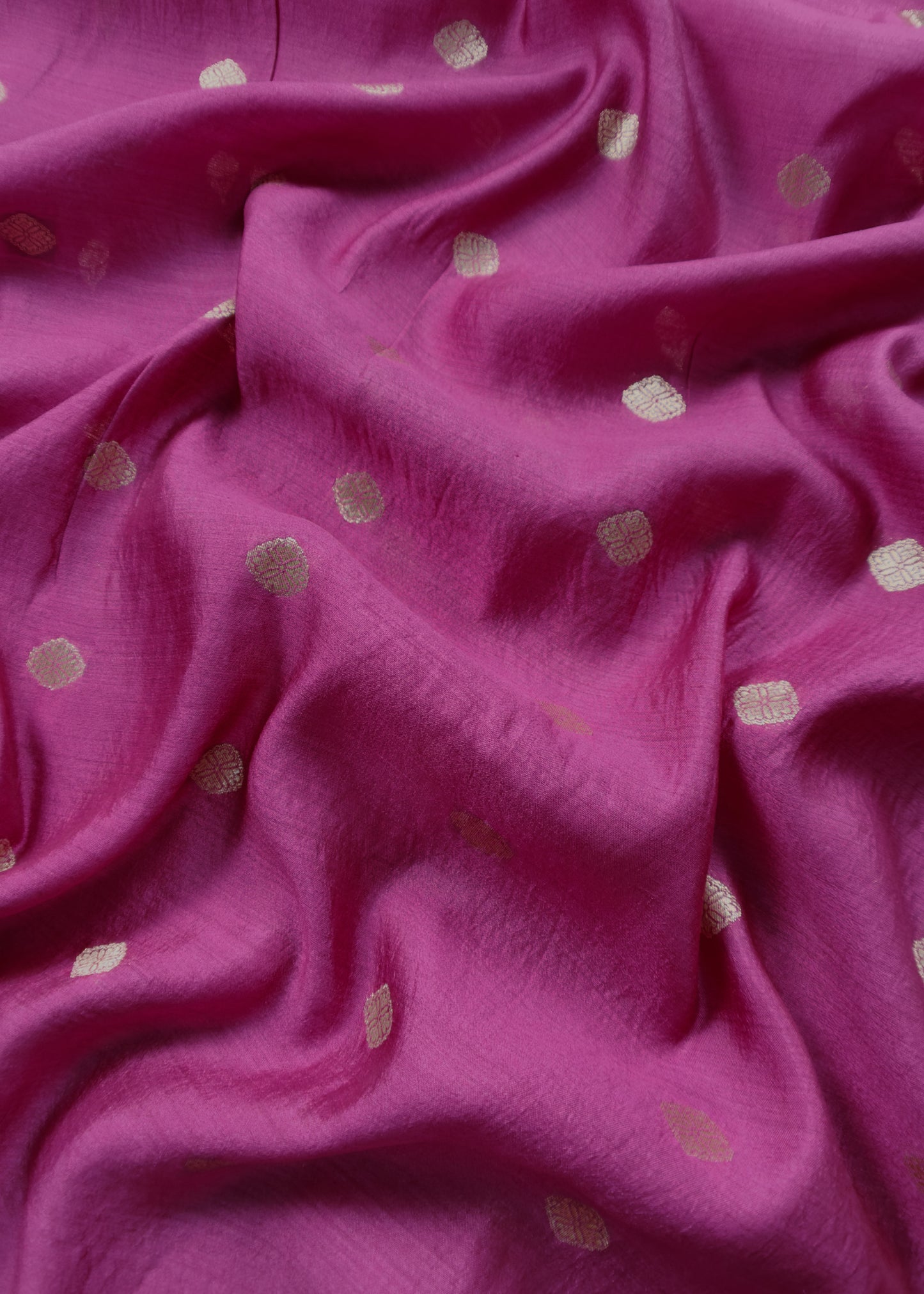 Pink Handloom Munga Silk Suit With Zari Weaving