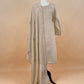 Beige Pure Mulmul Suit Fabric With Floral Appliqué Work