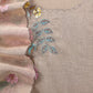 Beige Pure Mulmul Suit Fabric With Floral Appliqué Work