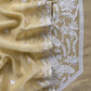 Corn Yellow Pure Mul Chanderi Suit Fabric With French Thread Embroidery