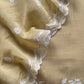 Corn Yellow Pure Mul Chanderi Suit Fabric With French Thread Embroidery