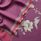 Dirty Purple Handloom Munga Tussar Unstitched Suit With Digital Print