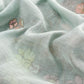 Soft Blue Pure Mulmul Suit Fabric With Floral Appliqué WorkBlue Pure Mulmul Suit Fabric With Floral Appliqué Work