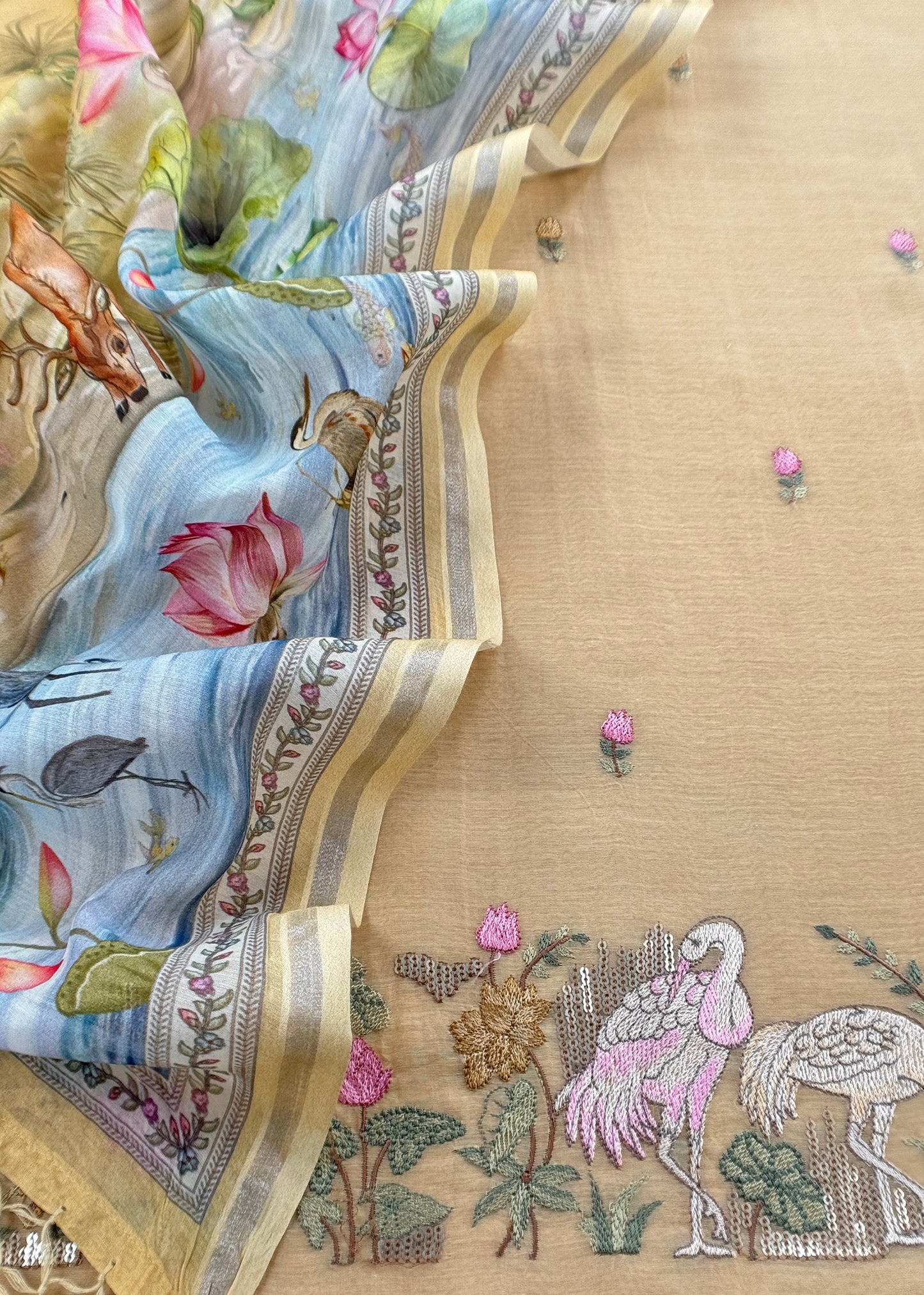 Pastel Yellow Mulmul Suit With Digital Print Dupatta