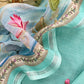 Turquoise Blue Mulmul Suit With Digital Print Dupatta