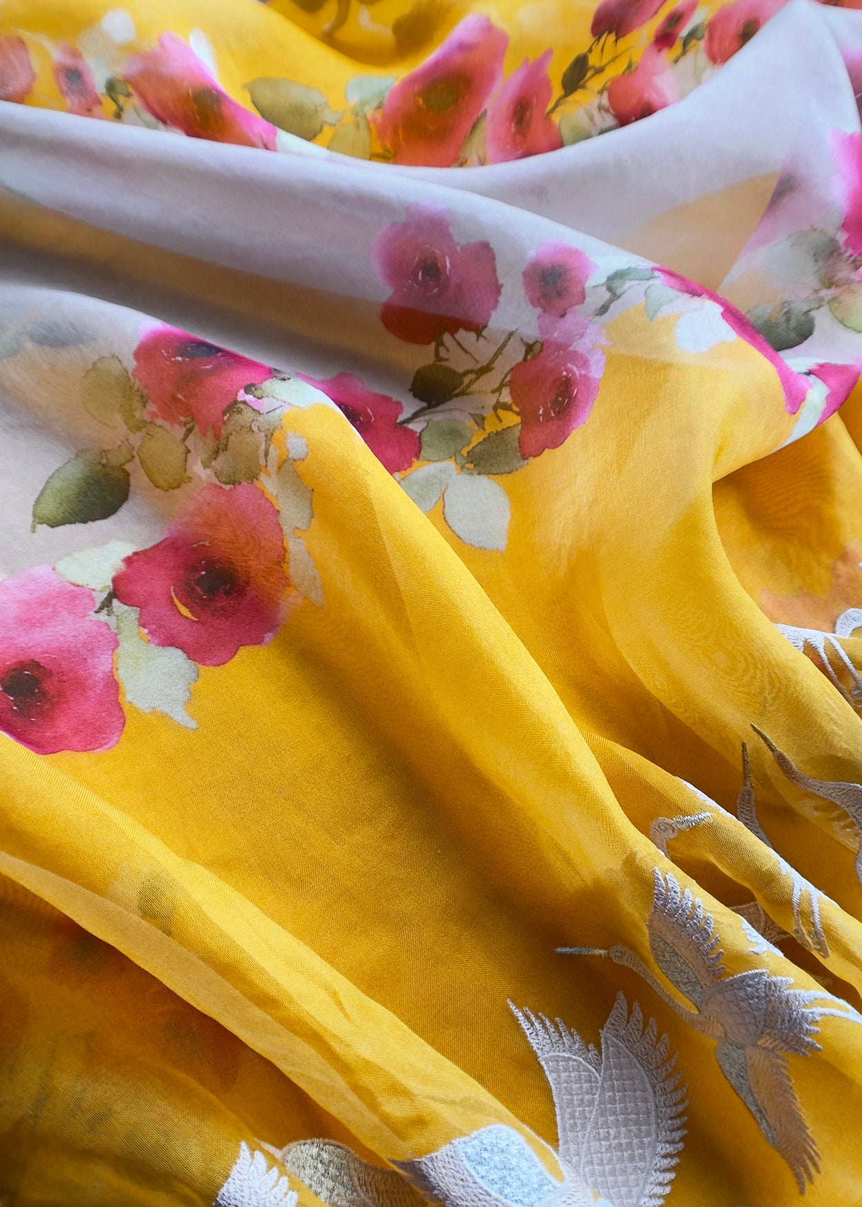 Wedding Wear Organza Silk With Applique work

