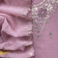 Pink Summer Special Mul Chanderi Suit With Pitta and Appliqué Work
