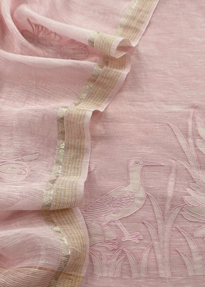 Summer wear suit pure linen silk fabric

