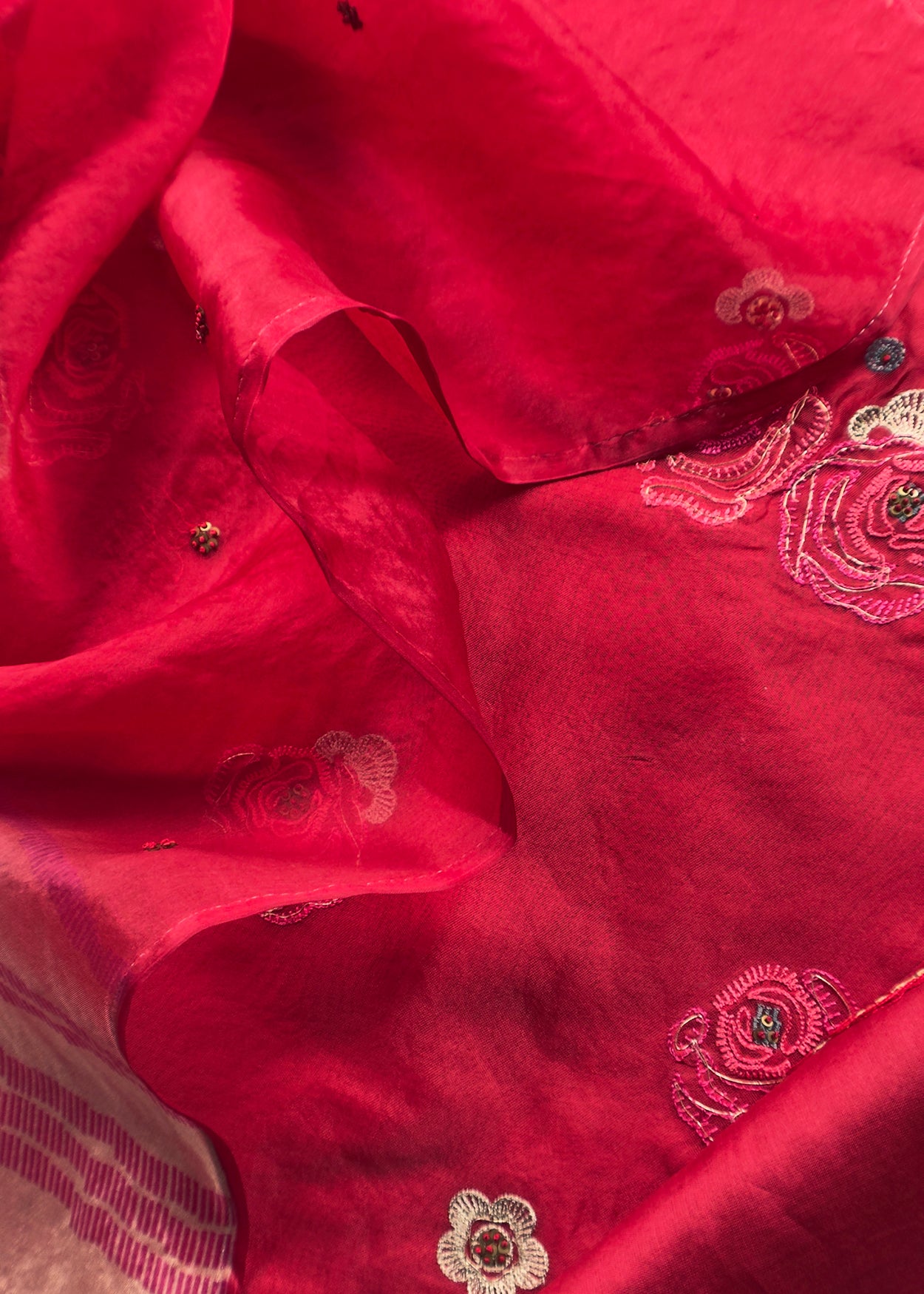 Organza unstitched suit with dupatta

