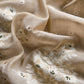 Beige And Orange Cotton Linen Unstitched Suit With Jamdani Weaving