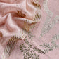 Baby Pink Handloom Hand-block Print Mul Chanderi Suit with Gold Pitta Hand Work