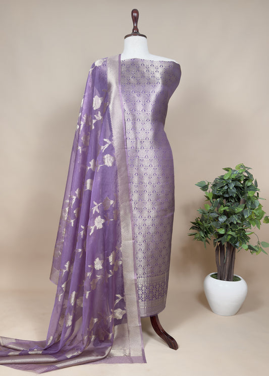 Brocade Kurta With Organza Dupatta