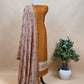 Mustard Pure Maheshwari Unstitched Suits With Patola Dupatta