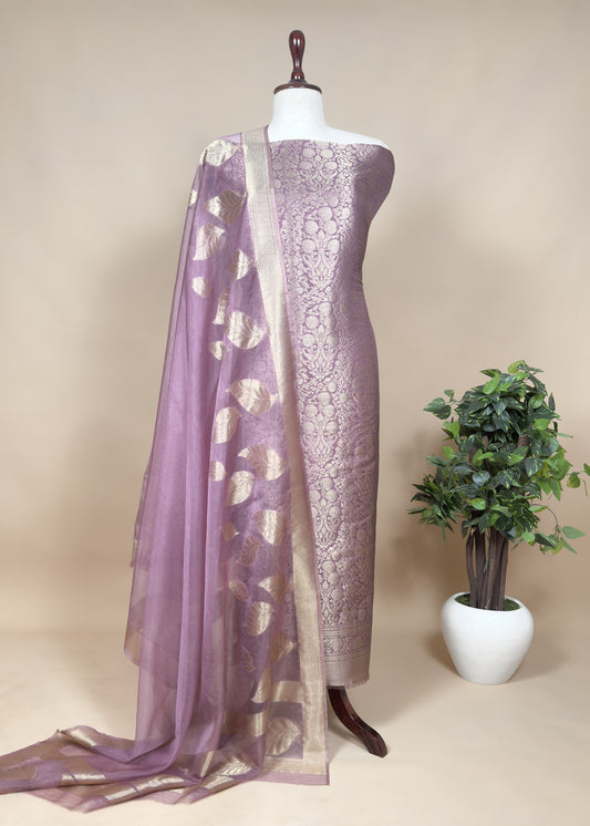 Brocade Kurta With Organza Dupatta