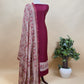 Red Pure Maheshwari Unstitched Suits With Patola Dupatta
