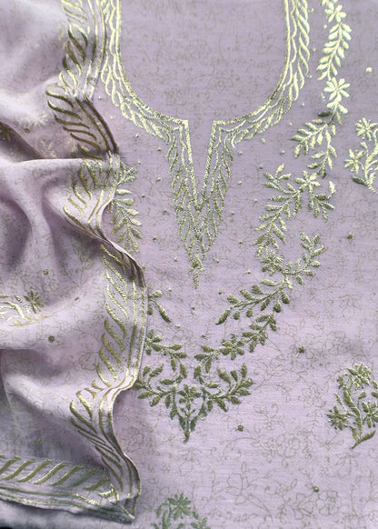 Handloom mulmul unstitched suit fabric

