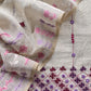 Beige With Pink, Purple Kutch Embroidered Cotton Linen Unstitched Suit