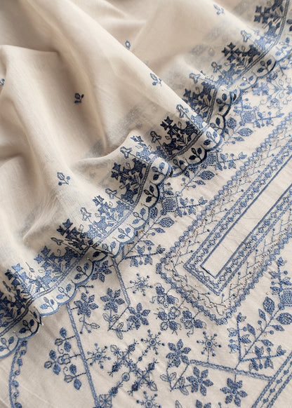 mulmul unstitched suit with dupatta

