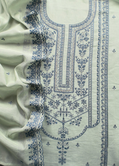 Summer wear mulmul unstitched suit with dupatta

