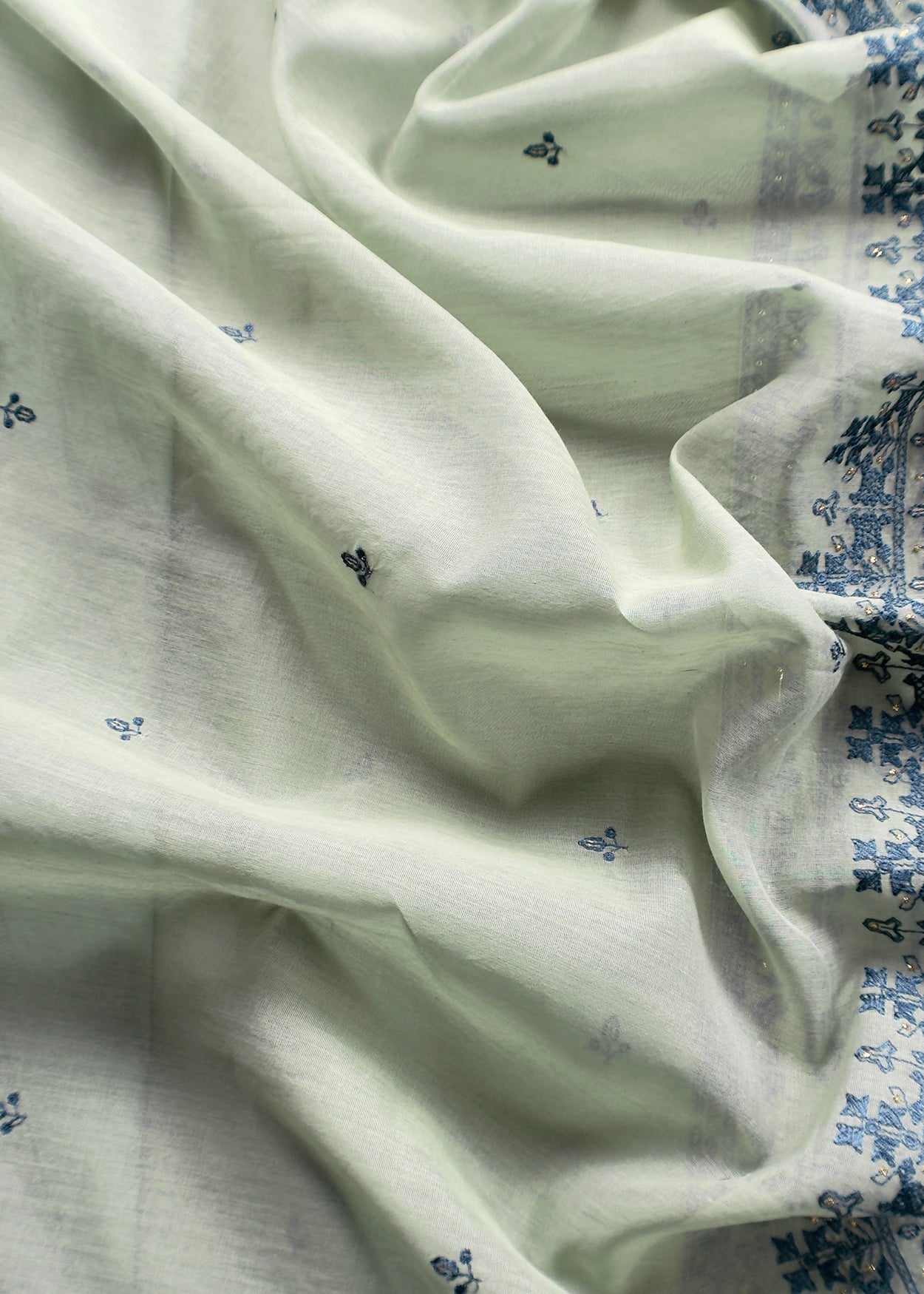 mulmul unstitched suit with dupatta

