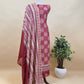 Pure Maheshwari Silk Suit Fabric With Patola And Ikkat Print