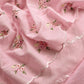 Baby Pink Pure Mulmul Suit Fabric With Floral Resham Embroidery