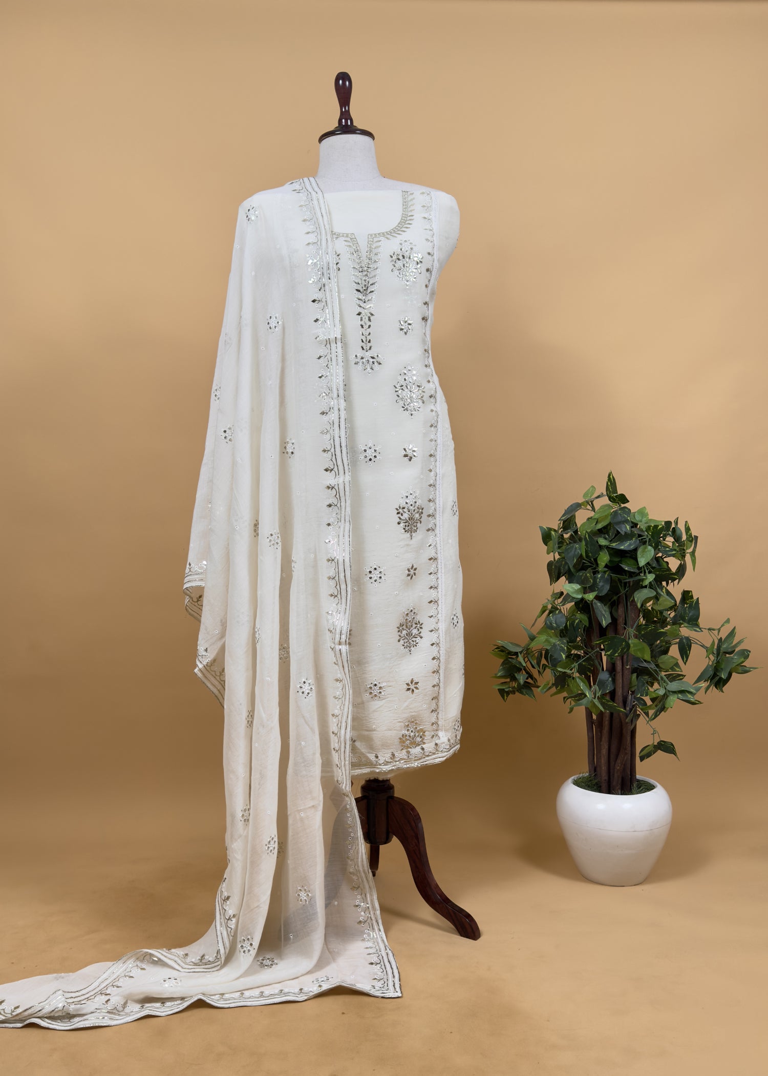 Summer wear suit pure mul chanderi fabric

