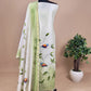 Green Unstitched Maheshwari Hand-Painted Suit