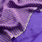 Violet Handloom Tussar Silk Suit With Tissue Stripe Dupatta