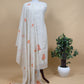 Beige With Pink Pure Cotton Linen Hand Block Print Suit Fabric With Jamdani Weaving
