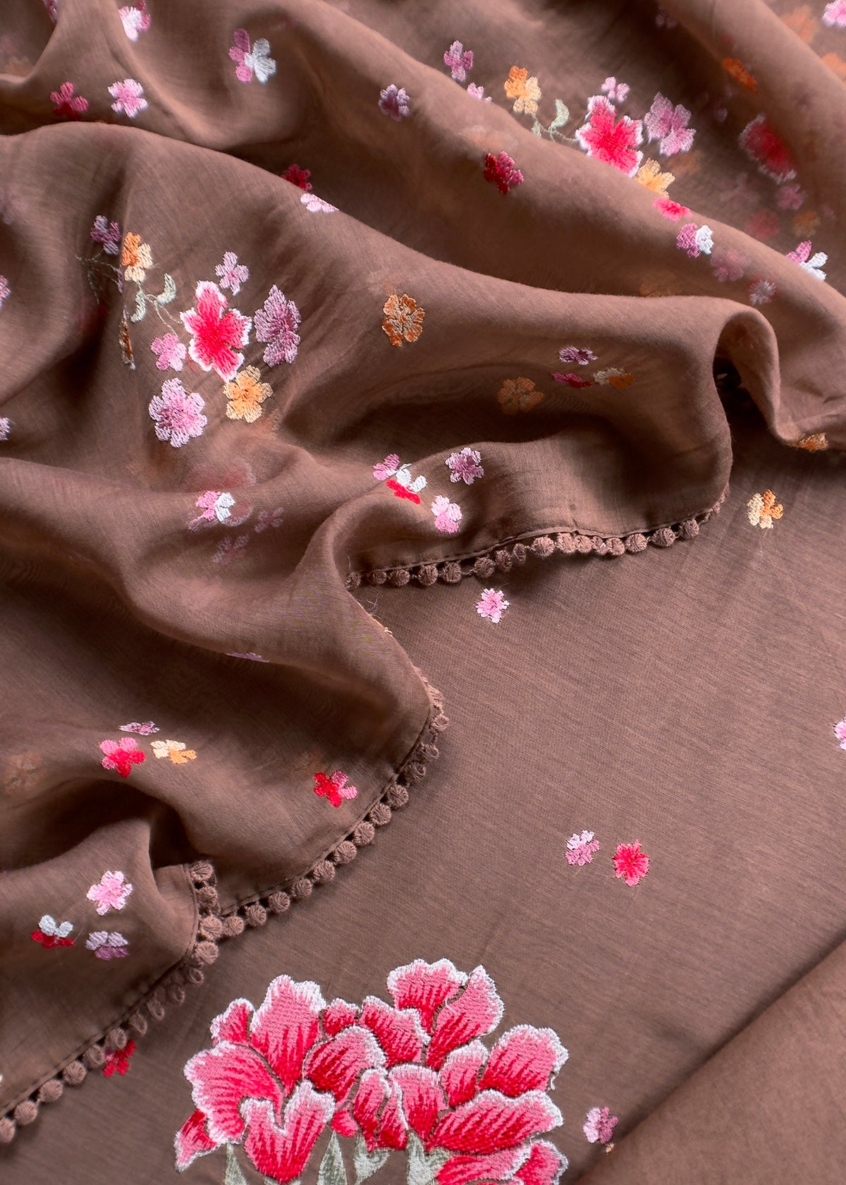 Summer wear mulmul unstitched suit with dupatta

