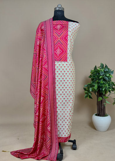 buy unstitched chanderi suit online in india 