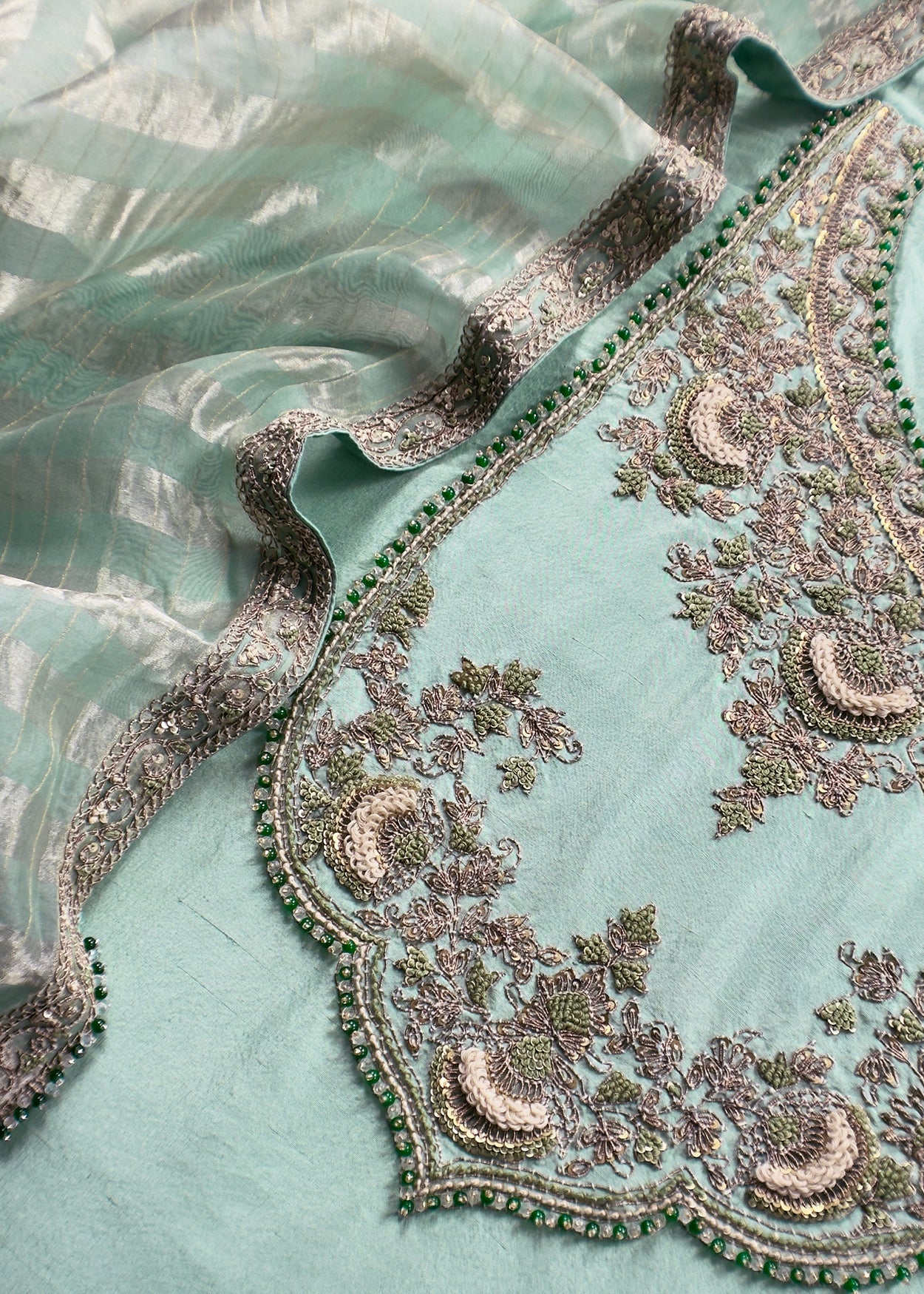 Premium quality silk unstitched suit with dupatta

