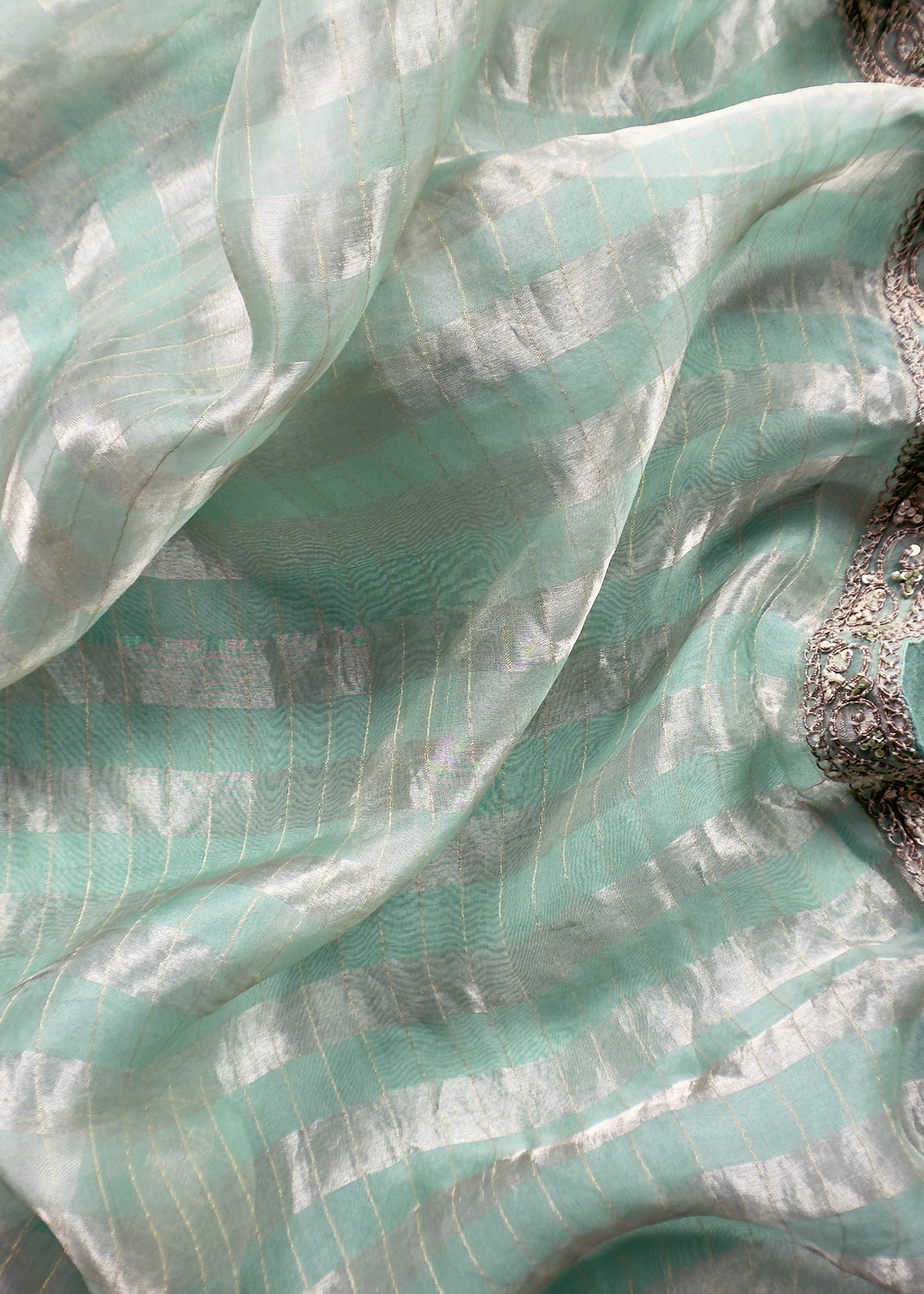 Luxury unstitched silk suit with weaving

