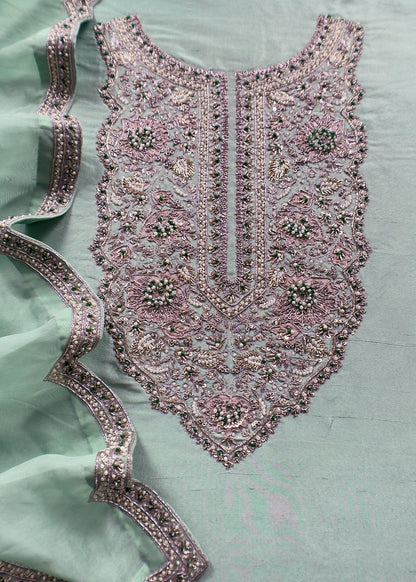 Luxury unstitched silk suit with weaving

