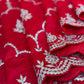 Red Handloom Silk Saree With Bandhani And Gota Patti Work