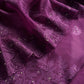 Purple Organza Silk Suit Fabric with Parsi Flamingo Embroidery