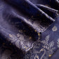 Navy Blue Organza Silk Suit Fabric with Parsi Flamingo Embroidery
