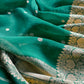 Green Handloom Raw Silk Kurta And Kora Silk Dupatta With Gold Kadwa Weaving
