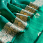 Green Handloom Raw Silk Kurta And Kora Silk Dupatta With Gold Kadwa Weaving