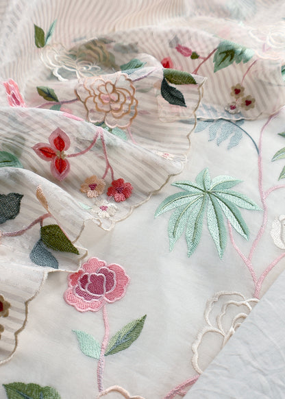 Embroidered Organza Suit Set for Online