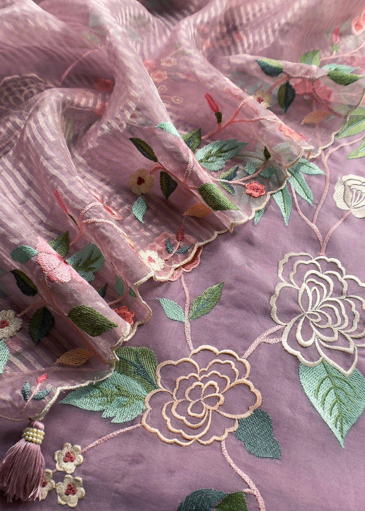 Luxury handloom organza suit with dupatta