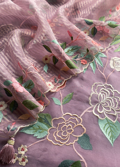Luxury handloom organza suit with dupatta