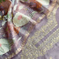 Lilec Pure Kora Silk Suit In Pitta Work With Thread Embroidery Floral Dupatta