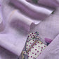 Lavender Kantha Embroidered Pichwai Suit With Jamdani Weaving