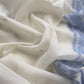 Off White With Blue Cotton Linen Suit With Jamdani Weaving