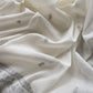Off-White Pure Cotton Linen Hand Block Print Suit Fabric With Jamdani Weaving