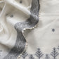 Off White With Gray Cotton Linen Suit With Jamdani Weaving